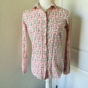 J. by J. Crew Cotton Cherry Print Button Down Shirt